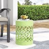 CAVINAS Lace Hollow Round Iron Outdoor Patio End Table,Waterproof Weather Resistant Side Table for Patio,Garden,Balcony - 2 of 4