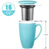 16OZ Ceramic Tea Cup with Stainless Steel Filter, Tea Infuser and Lid, Suitable for Tea, Coffee, Cocoa and Milk, Gift for Tea Lovers, Tea Infuser Cup - 2 of 4
