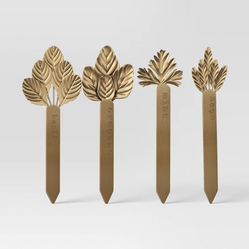 4pc Metal Herb Marker Set Gold - Smith & Hawken™ - image 1 of 4