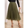 Women's Tulle Layered A-Line Skirt - High Waist Flowy Long Tutu for Date Night & Fall Fashion Green - 3 of 4