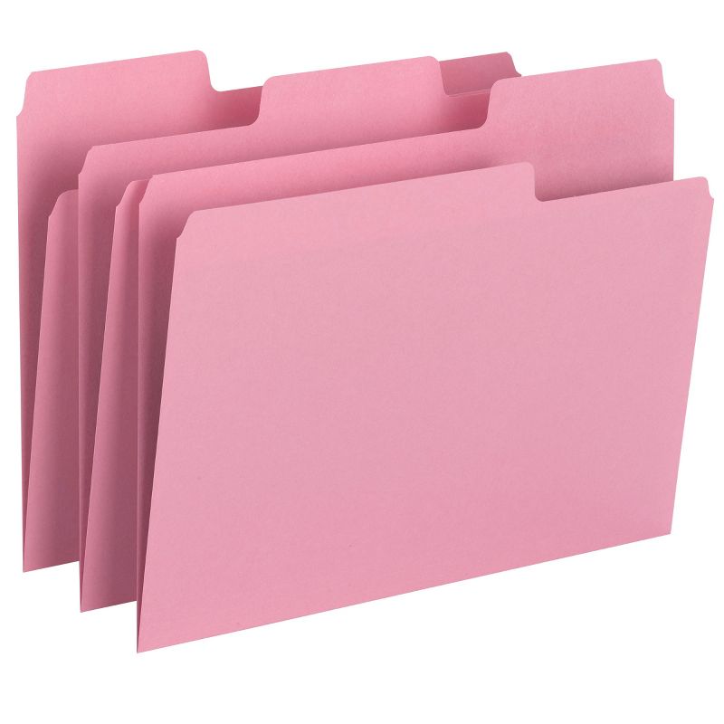 Smead SuperTab File Folder, Oversized 1/3-Cut Tab, Letter Size, Dark Pink, 12 per Pack (11819), 3 of 8