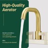 Cobbe Bathroom Faucet 2 Handle 4 Inch Centerset Bathroom Sink Faucets 3 Hole with Pop Up Drain and Water Supply Lines, Brushed Gold - 4 of 4