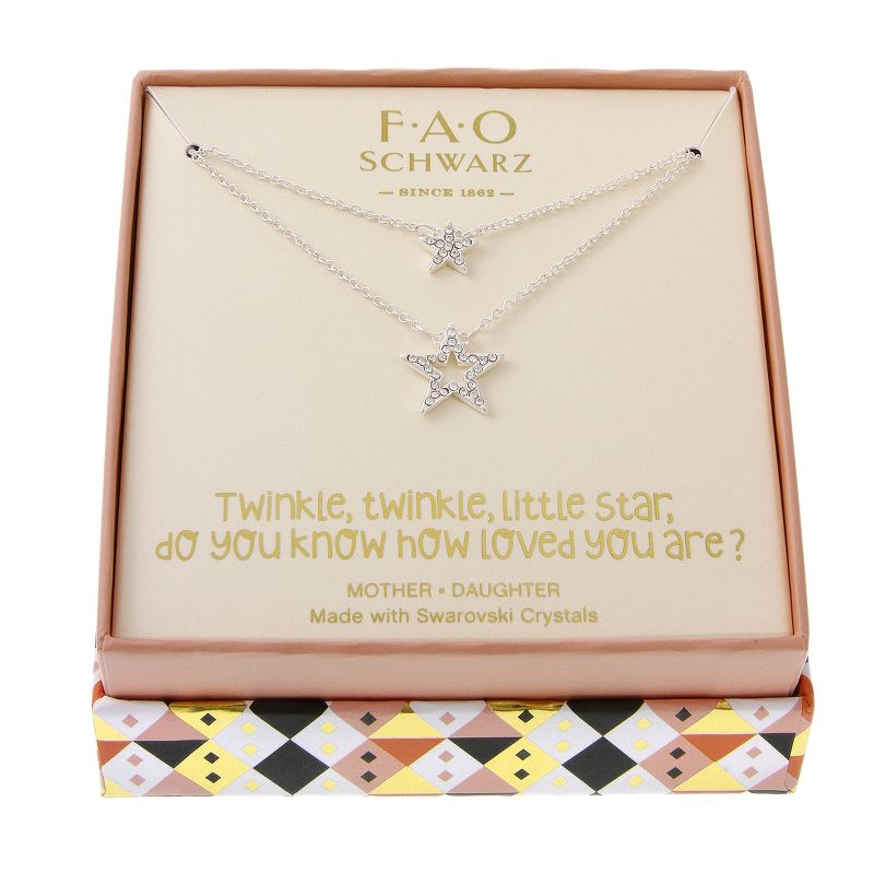 FAO Schwarz Silver Tone Star Pendant Necklace Set, 2 of 4