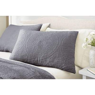 Euro Matelasse Washed Medallion Pillow, Kenneth Cole New York Mineral Yarn Dyed Duvet Covers