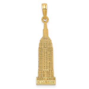 Black Bow Jewelry 14k Yellow Gold Satin Empire State Building Pendant - 1 of 4
