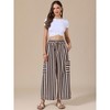INSPIRE CHIC Women's Casual Striped Wide Legs Elastic Waist Pants - 4 of 4