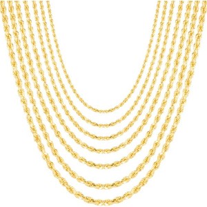 Floreo 10k Yellow Gold 1.9mm Solid Spiral Twisted Rope Chain Necklace ...