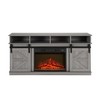 Wooakway 58"L 29.4"H 15.4"D Electric Fireplace TV Stand Console with Barn Door Design Overheating Protection Closed Storage Cabinet for TVs up to 65" - 3 of 4