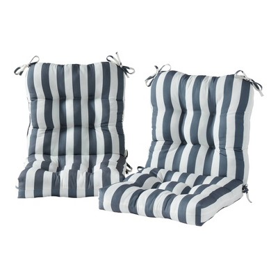 Kensington Garden 2pc 24x22 Outdoor Seat and Back Chair Cushion Set Brick  Stripe