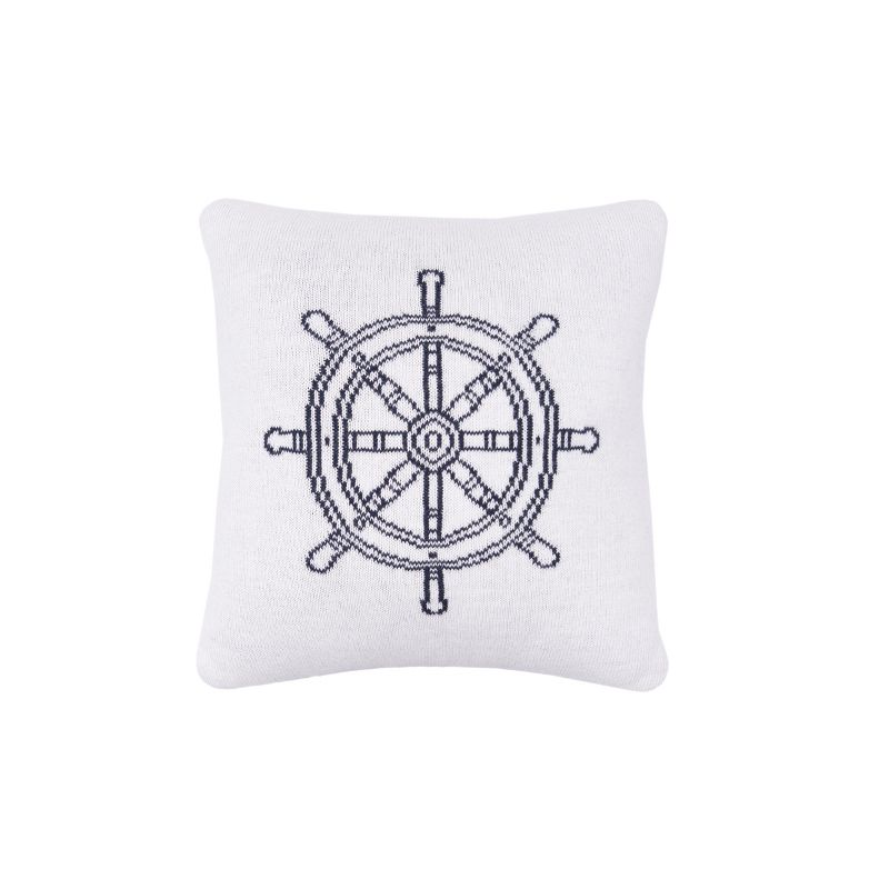 C&F Home 10" x 10" Ship Wheel Knitted Throw Pillow, 2 of 9