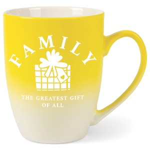 Elanze Designs Family The Greatest Gift of All Two Toned Ombre Matte Yellow and White 12 ounce Ceramic Stoneware Coffee Cup Mug - 1 of 4