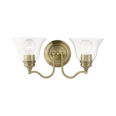 Livex Lighting Moreland 2 - Light Vanity in  Antique Brass