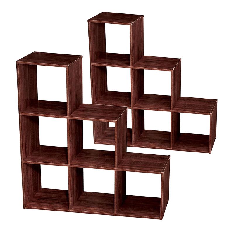 ClosetMaid 3 Tier Free Standing Wooden Cubical Organizer with 6 Cubes Slotted Design for Added House Storage, Dark Cherry (2 Pack), 1 of 7