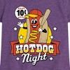 Girls' - Instant Message - Baseball Mascot Hot Dog Night Fitted Short Sleeve Graphic T-Shirt - 2 of 4