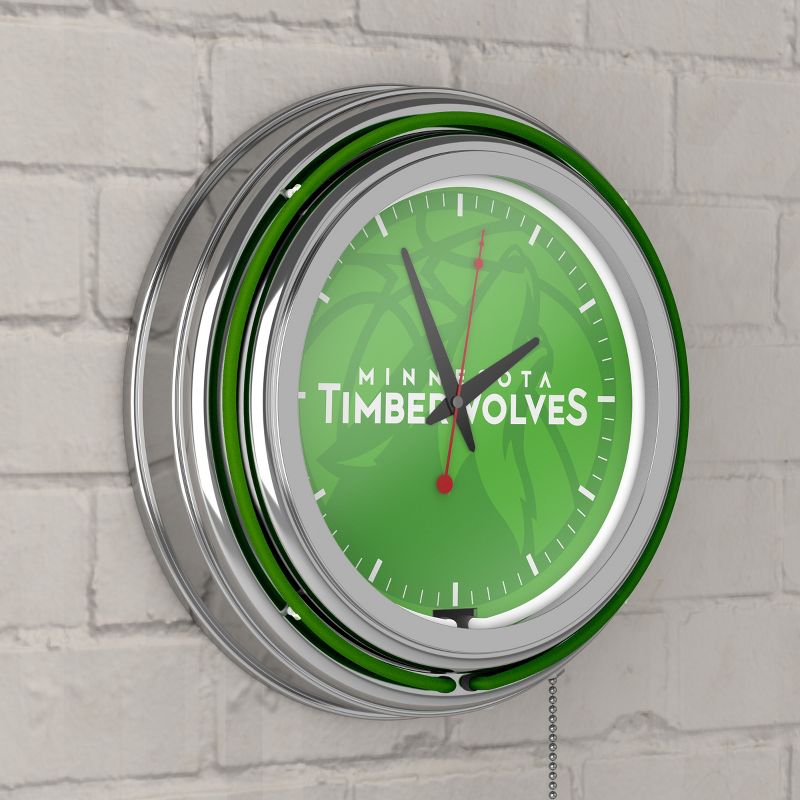 Minnesota Timberwolves Fade Retro Neon Wall Clock, 4 of 7