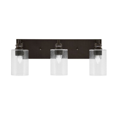 Toltec Lighting Edge 3 - Light Vanity in  Espresso with 4" Clear Bubble Shade - image 1 of 1