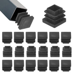 Unique Bargains Square Chair Leg Bar Stool Plastic Hole Plug Tubing End Caps Black - 1 of 4