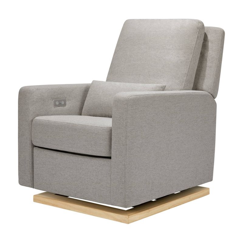 Babyletto Sigi Glider Recliner with Electronic Control and USB with Light Wood Base - Greenguard Gold Certified, 1 of 12