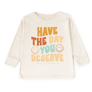 The Juniper Shop SmileyWorld Have The Day You Deserve Groovy Toddler Long Sleeve Tee - 1 of 4
