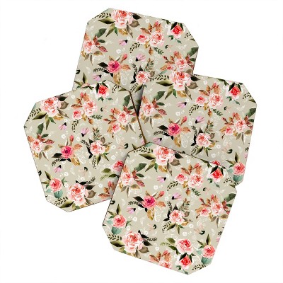 Marta Barragan Camarasa Flowery Meadow Bouquets Set of 4 Coasters - Deny Designs