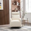 Rocking And Swivel Recliner,Upholstered Recliner Sofa Chair With Metal Legs And One Left Bag, Tall Back Lounge Chair Nursery Chair-Cuddlewood - 2 of 4