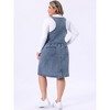 Women's Plus Size Two Piece Sets Retro Button-Up Jean Denim Vests and Elastic Waist Pencil Jeans Skirts - Agnes Orinda - 3 of 4