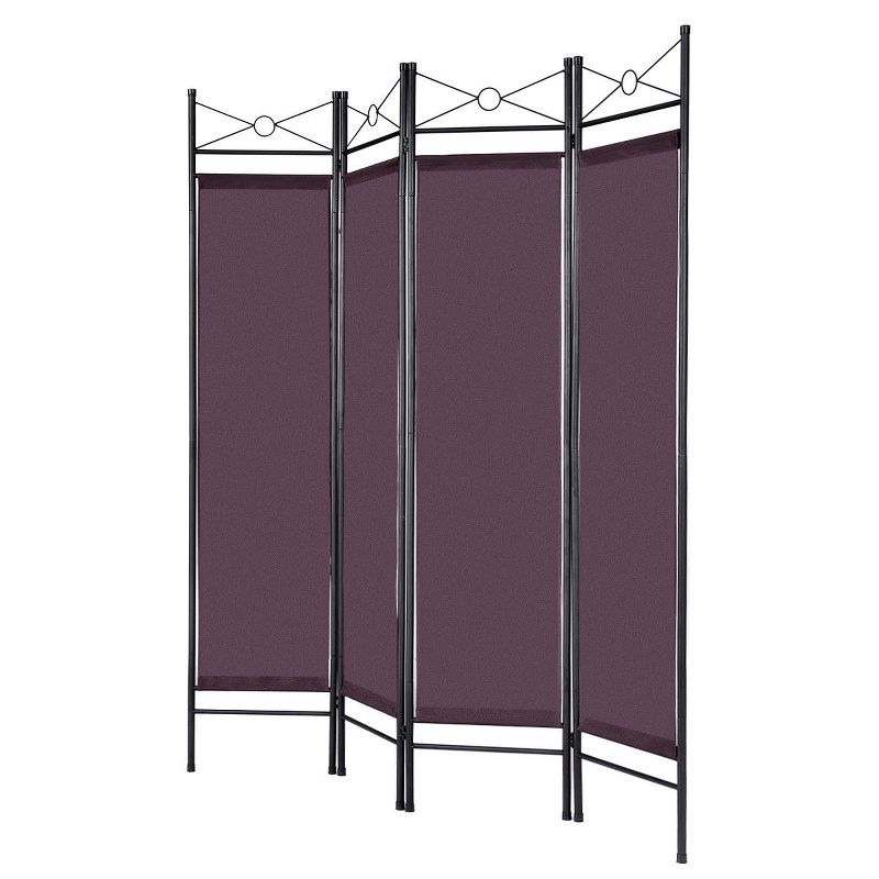 Costway 4 Panel Room Divider Privacy Screen Home Office Fabric Metal Frame, 5 of 11