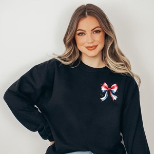 Simply Sage Market Patriotic Bow Star Coquette Sweatshirt - 1 of 4