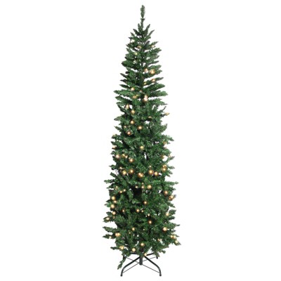 Christmas Tree Flocked Pre Lit Artificial Tree with Warm Lights, Snow-Flocked Christmas Tree for Indoor Home Apt Winter Décor and Festive Decoration