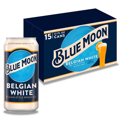 Blue Moon Belgian White Wheat Ale Beer - 15pk/12 fl oz Cans