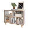 25.78" Minetta 5 Shelf Mid Century Low Bookshelf White - Manhattan Comfort: Enclosed & Open Storage - 3 of 4