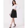 INSPIRE CHIC Women's High Waist A-Line Flared Pleated Above Knee Denim Skirt - 2 of 4
