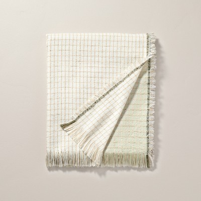 Colorblock Woven Throw Blanket Tan/Green - Hearth & Hand™ with Magnolia