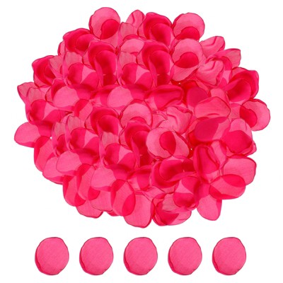 Unique Bargains Silk Decoration Artificial Hydrangea Flower Petals 200 Pcs Rose Red