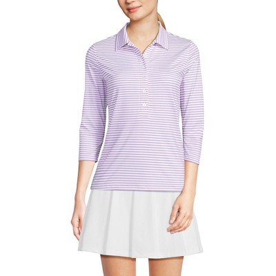 Lands' End Women's 3/4 Sleeve Active Polo Shirt