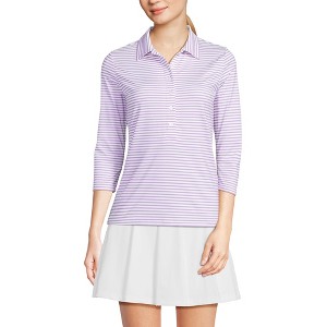 Lands' End Women's 3/4 Sleeve Active Polo Shirt - 1 of 3