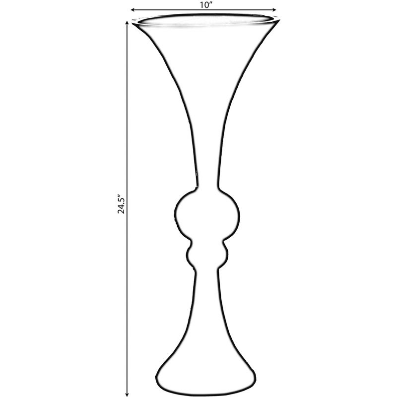Uniquewise 24-inch Tall Black Modern Trumpet Vase: Decorative Wedding Centerpiece, Elegant Table Decor, Tall Floor Flower Vase, Home Decoration, 4 of 7