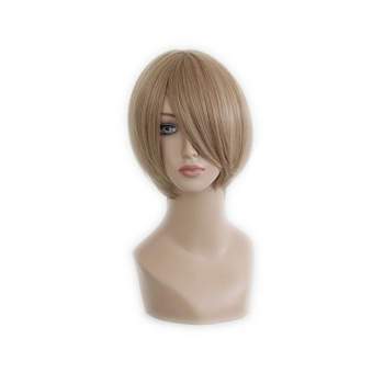 Unique Bargains Wigs Wigs for Women 14" Blonde with Wig Cap
