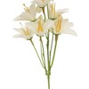 Slickblue 11" White Tahitian Gardeni Pick, Flexible Green-Wrapped Stem with White Blooms for Floral Arrangements - 3 of 3