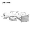 Janey 6-piece All-weather Wicker Patio Sectional Sofa Set, Outdoor Furniture with Cushions and Table - Maison Boucle - 4 of 4