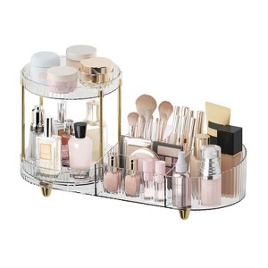 Maison Makeup Organizer Countertop for Vanity, Rotating Skincare Organizers and Storage, 2-in-1 Cosmetic Organizer - 1 of 4