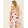 INSPIRE CHIC Women's High Low Hem Elastic Waist Lurex Chiffon A-Line Midi Floral Skirt - 4 of 4