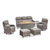 7-Piece Patio Furniture Set with Fire Pit,Wicker Patio Sofa Set Outdoor Swivel Rocking Chairs with Ottomans - 2 of 4