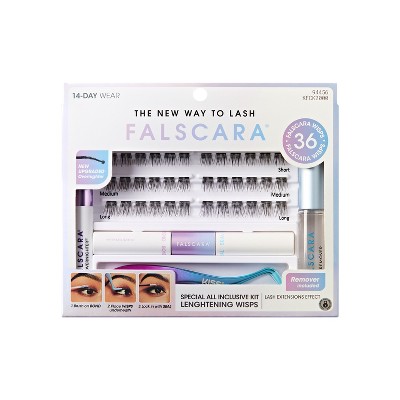 KISS Products Falscara Lash Extension Kit - Lengthening Wisps - 36ct