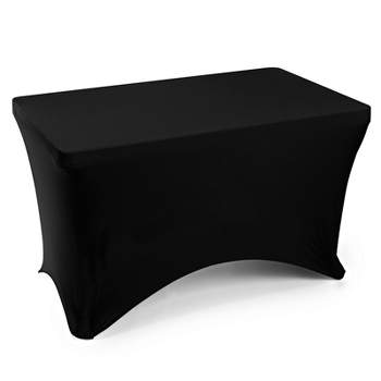 Lann's Linens Fitted Tablecloths for Rectangular Tables - Wedding, Banquet, Trade Show Polyester Cloth Fabric Cover