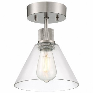 Access Lighting Port Nine 1 - Light Flush Mount in  Brushed Steel - 1 of 4
