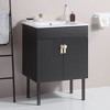 Osparple Modern Bathroom Vanity with Undermount Ceramic Sink Bathroom Cabinet with 2 Doors and Metal Legs - 3 of 4