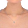 Pompeii3 1Ct TW Princess Cut Halo Diamond Pendant Women's Necklace 18" Lab Created - image 4 of 4