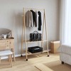 vidaXL Bamboo Coat Rack with Shelves and Wheels 96 x 45.5 x 155.5 cm - 2 of 4