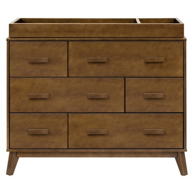 Natural Walnut Mid-Century Modern 6-Drawer Dresser